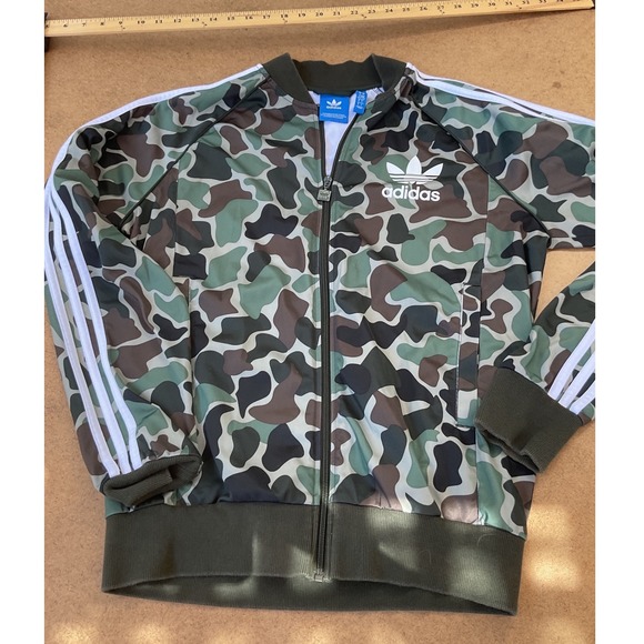 adidas Jackets & Blazers - Adidas Originals Camo Track Jacket Womens Large Green Camouflage Full Zip Bomber